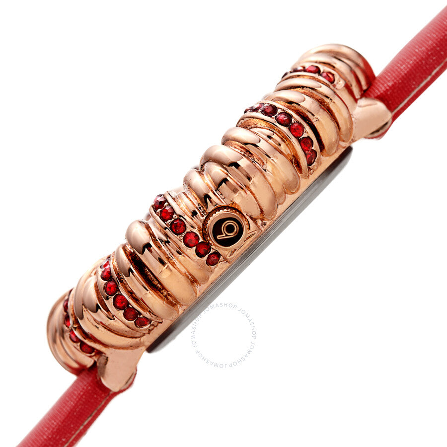 Burgi Twisted Bezel Quartz Crystal White Dial Ladies Watch BUR255RD - Dawson Watches #3