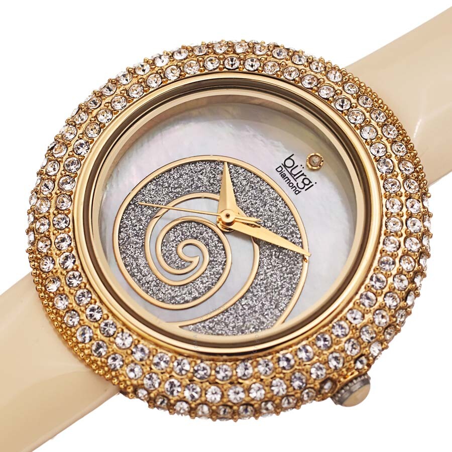 Burgi Swirl Quartz White Dial Ladies Watch BUR209YG - Dawson Watches #2