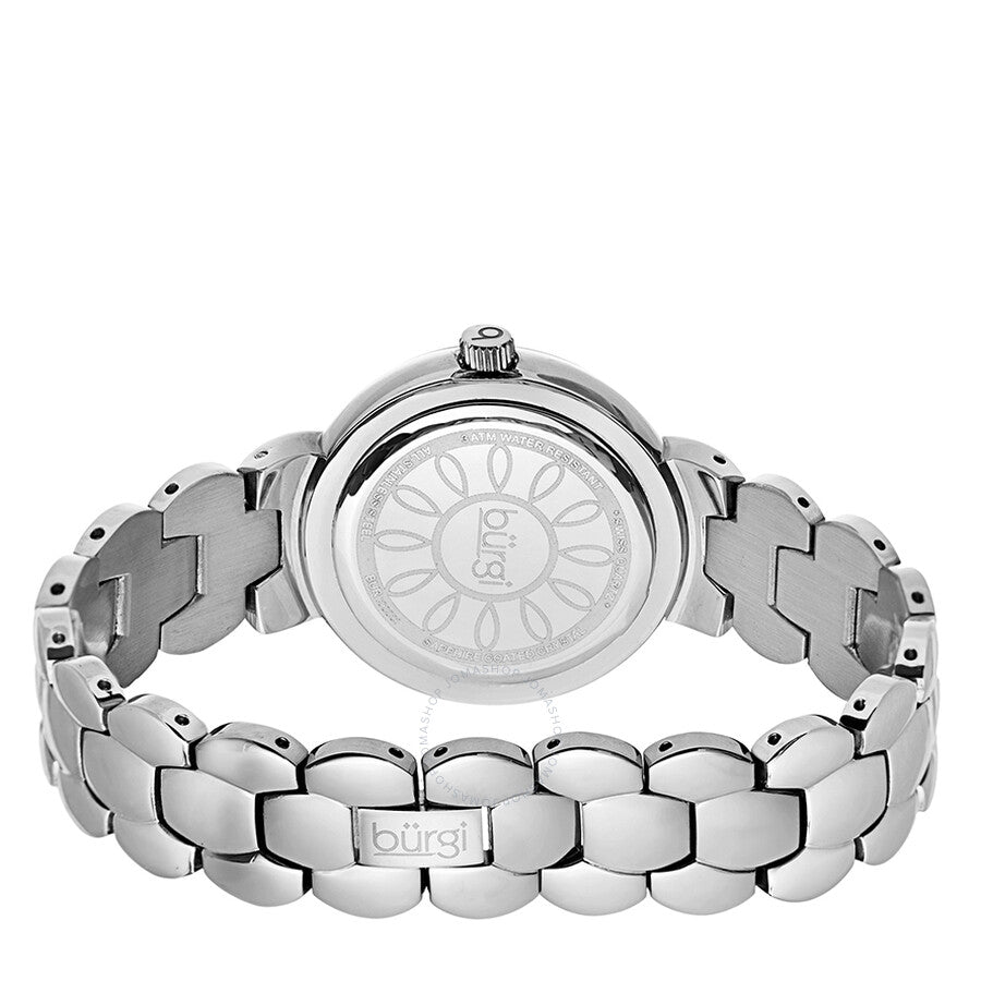 Burgi White Mother of Pearl Dial Stainless Steel Bracelet Ladies Watch BUR084SS - Dawson Watches #3