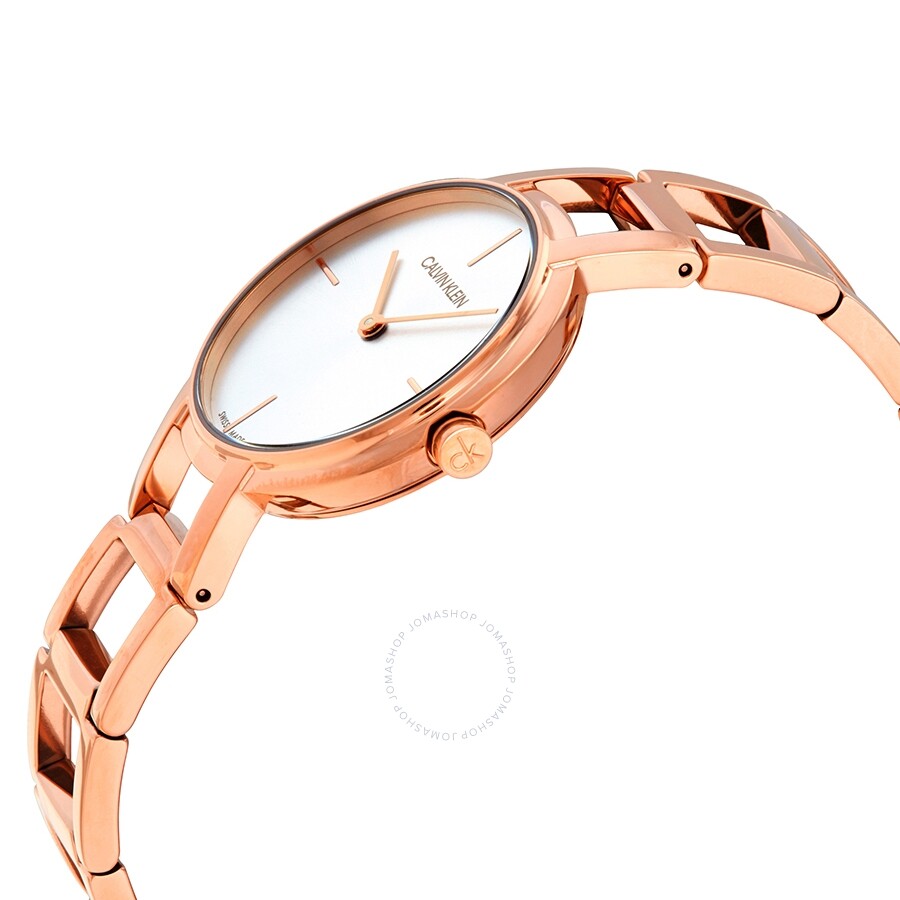 Calvin Klein Cheers Silver Dial Rose Gold PVD Ladies Watch K8N23646 - Dawson Watches #2