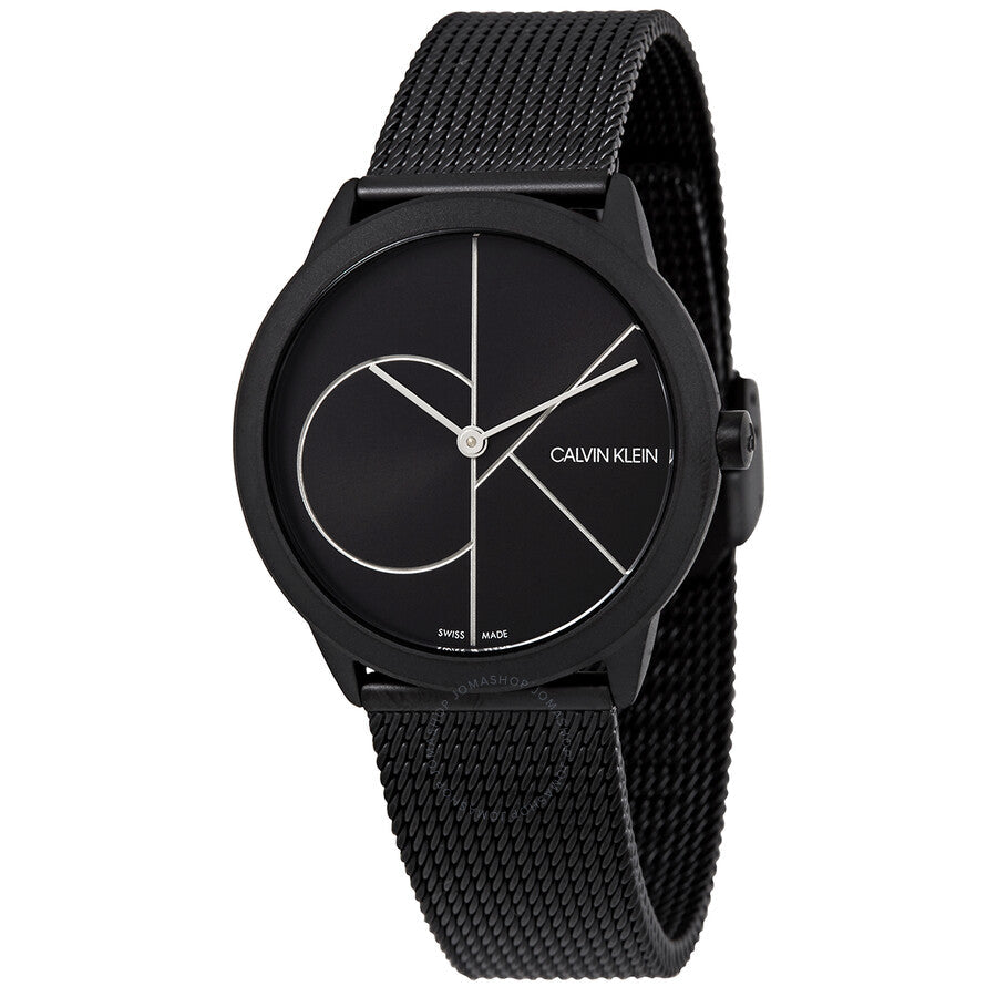 Calvin Klein Minimal Quartz Black Dial Ladies Watch K3M5245X - The Watches Men & Co