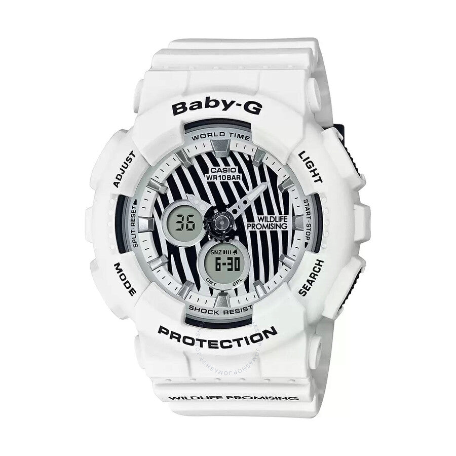 Casio Baby G Wildlife Promising Quartz White Dial Ladies Watch BA-120WLP-7ADR - Dawson Watches