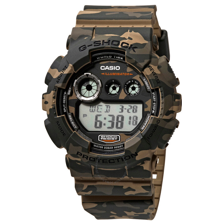 Casio G Shock Classic Brown Camouflage Resin Men's Watch GD120CM-5CR - Dawson Watches