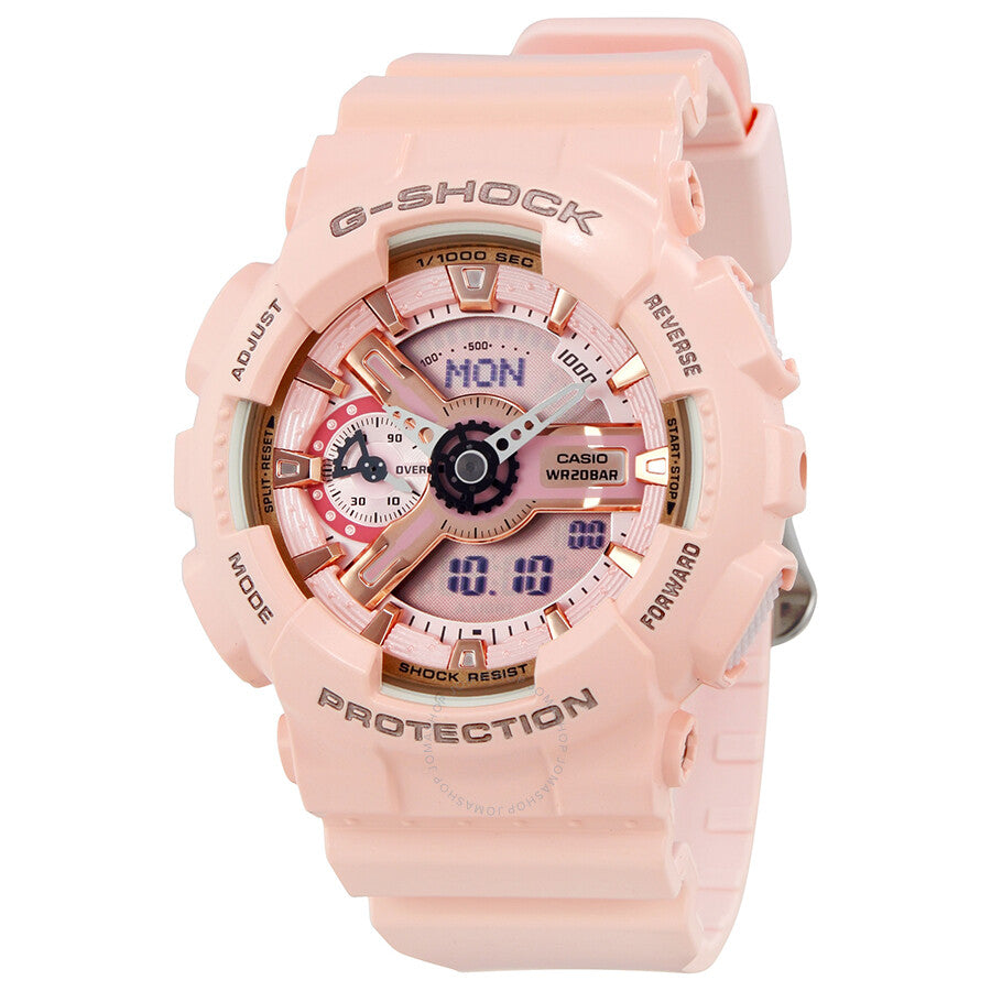 Casio G-Shock Digital Dial Pink Resin Ladies Watch GMAS110MP-4A1 - Dawson Watches