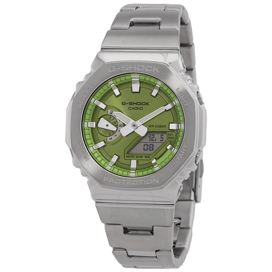 Casio G-Shock G-Steel 2100 Series Quartz Green Dial Men's Watch GM2110D-3A - Dawson Watches