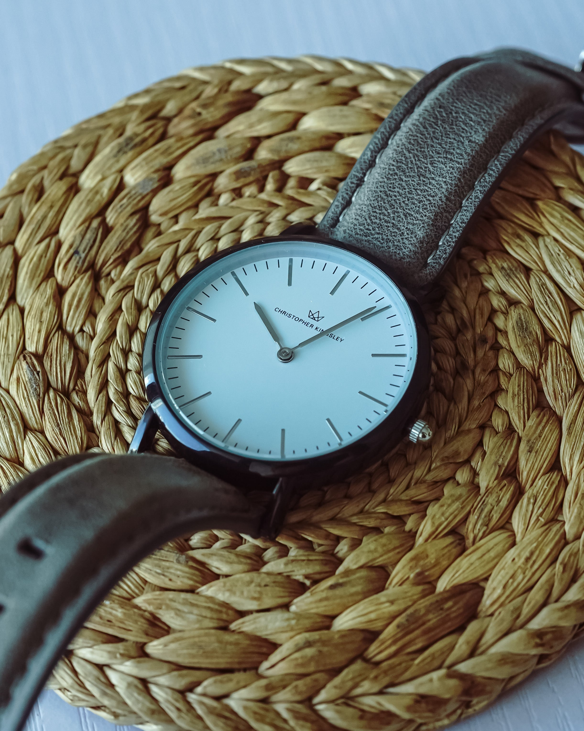 Christopher Kingsley with Grey Leather Band Sample Watch