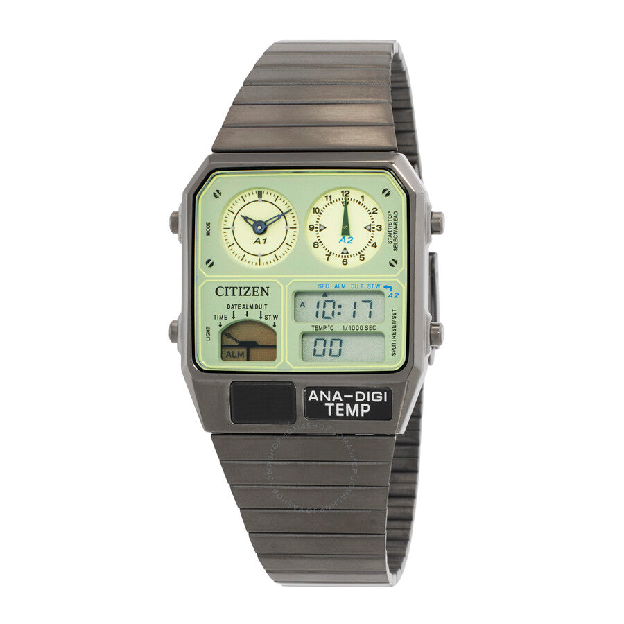 Citizen Alarm Quartz Analog-Digital Green Dial Ladies Watch JG2147-85X - Dawson Watches
