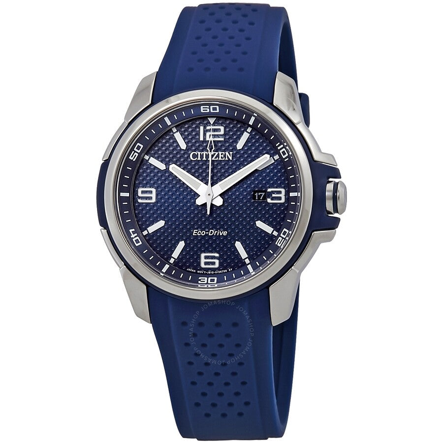 Citizen AR Blue Dial Blue Polyurethane Eco-Drive Men's Watch AW1158-05L - Dawson Watches