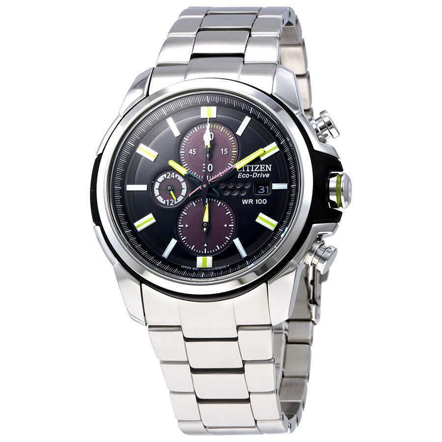 Citizen AR Eco-Drive Black Dial Stainless Steel Men's Watch CA0428-56E - Dawson Watches
