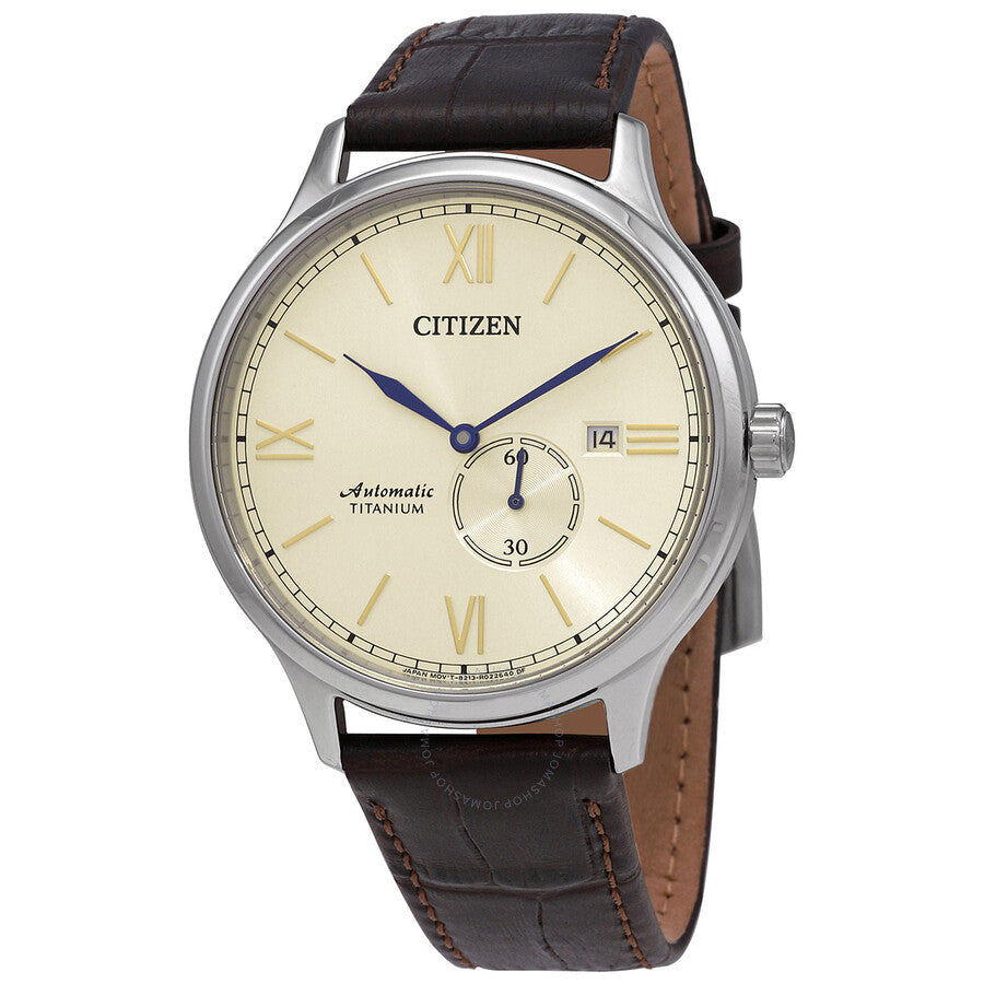 Citizen Automatic Champagne Dial Brown Leather Men's Watch NJ0090-13P - Dawson Watches