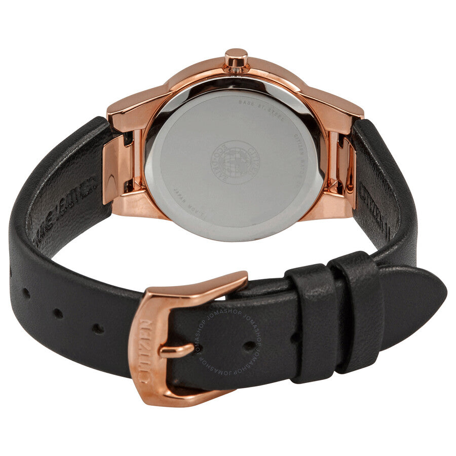 Citizen Axiom Black Dial Black Leather Ladies Watch GA1058-16E - Dawson Watches #3