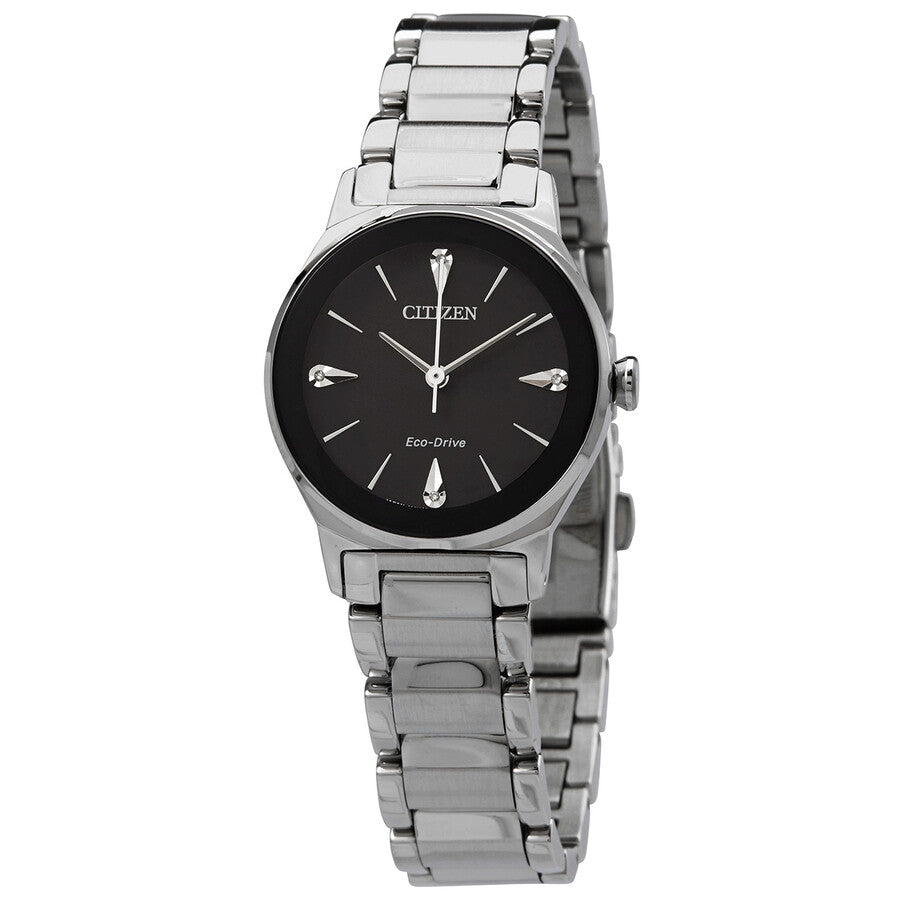 Citizen Axiom Diamond Black Dial Ladies Watch EM0730-57E - Dawson Watches