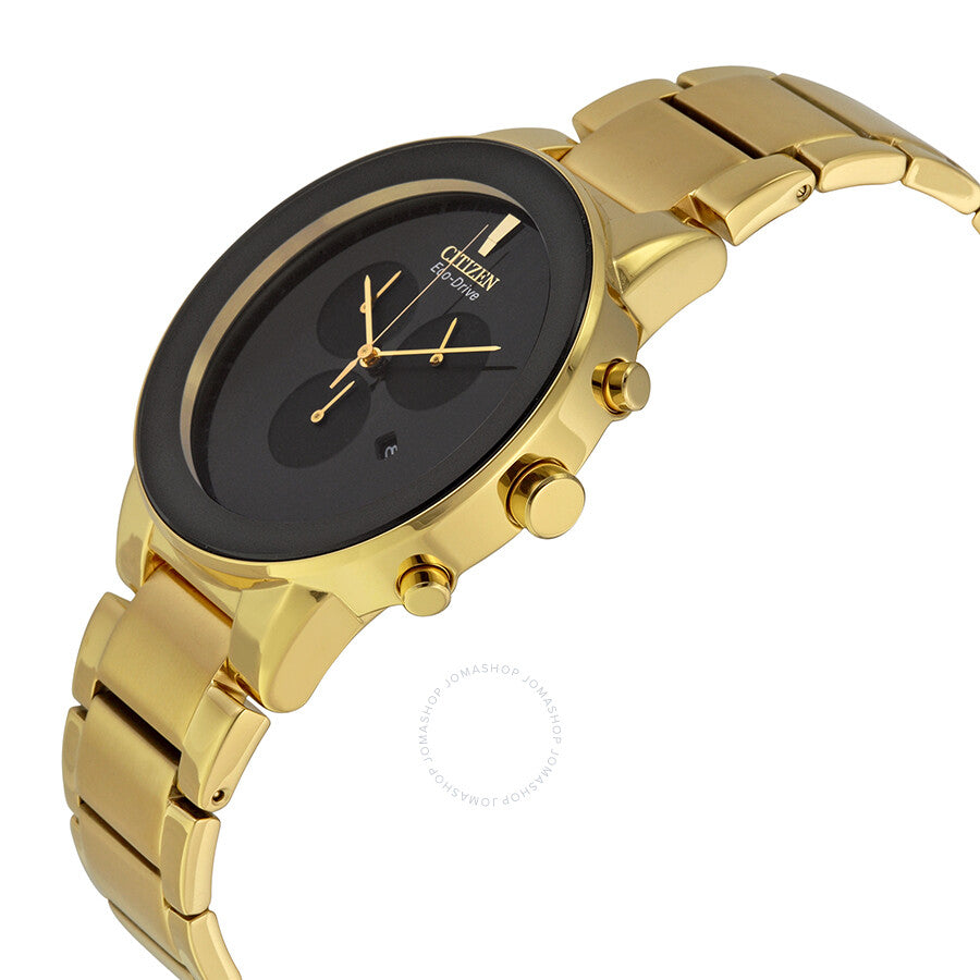 Citizen Axiom Eco Drive Chronograph Black Dial Men's Watch AT2242-55E - The Watches Men & Co #2
