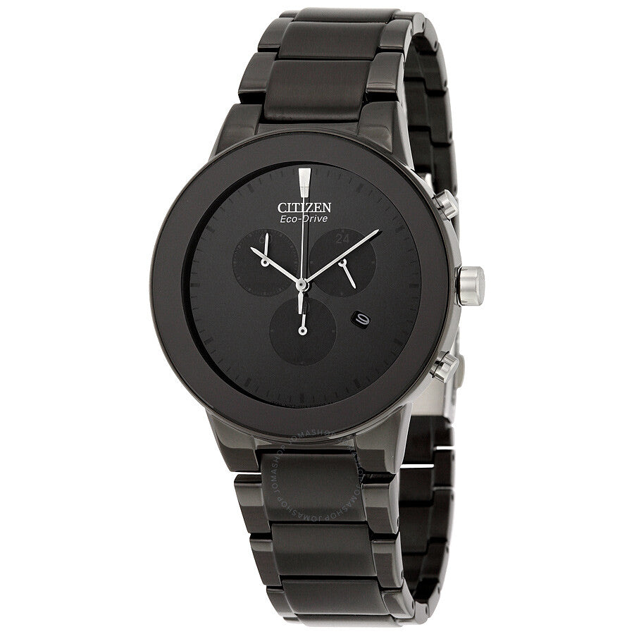 Citizen Axiom Eco-Drive Chronograph Black Dial Watch AT2245-57E - The Watches Men & Co