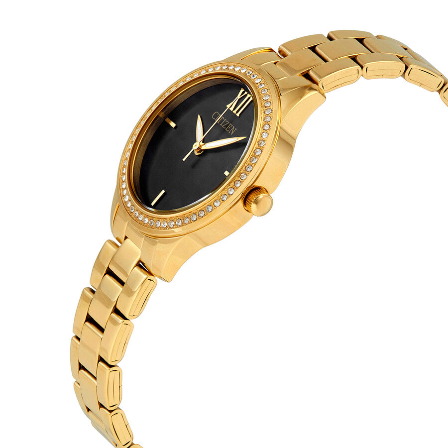 Citizen Black Dial Quartz Ladies Crystal Watch EL3082-55E - Dawson Watches #2