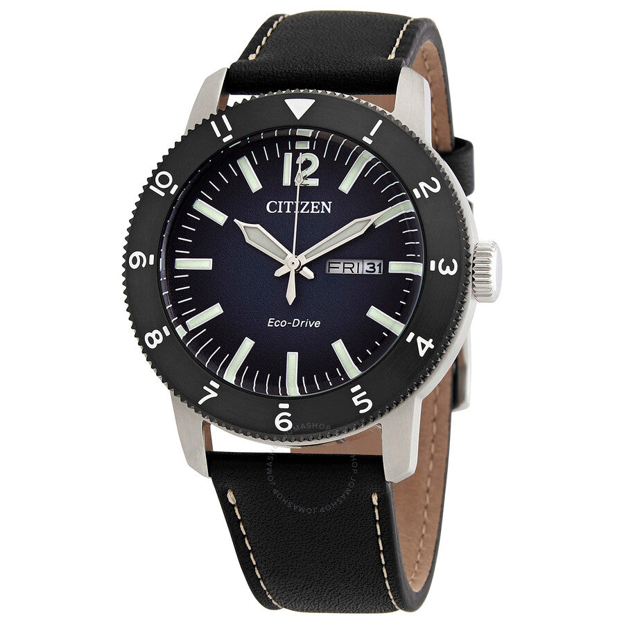Citizen Blue Dial Black Leather Men's Watch AW0077-19L - Dawson Watches