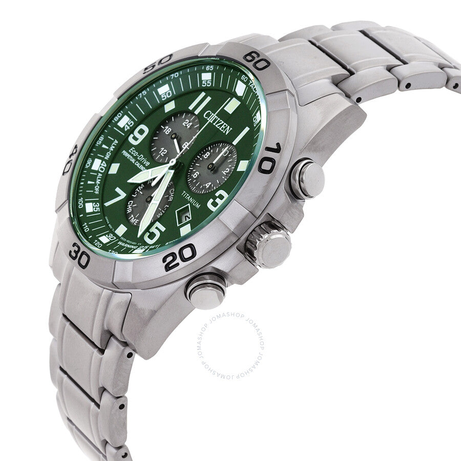 Citizen Brycen Chronograph Eco-Drive Green Dial Men's Watch BL5550-50X - Dawson Watches #2