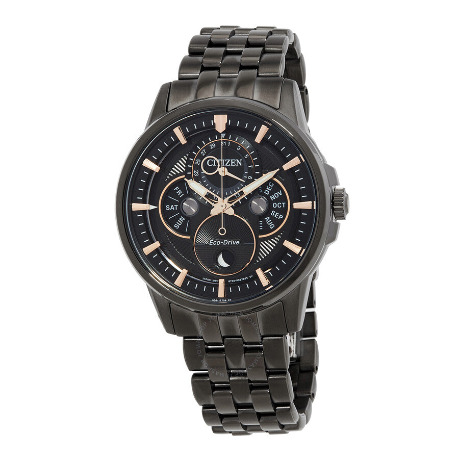 Citizen Calendrier Multifunction Black Dial Black-plated Men's Watch BU0057-54E - Dawson Watches