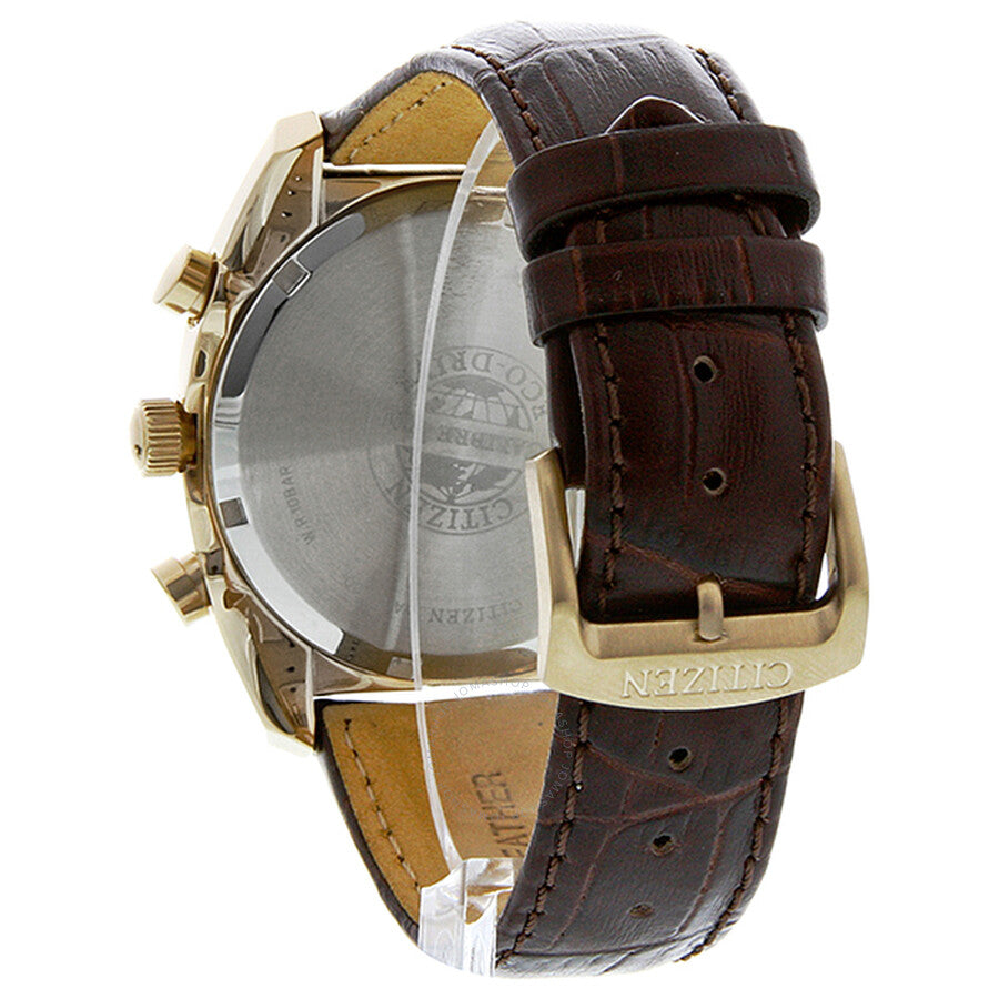 Citizen Calibre 8700 Eco-Drive Black Dial Rose Gold-Tone Steel Brown Leather Strap Men's Watch BL8123-03E - Dawson Watches #4