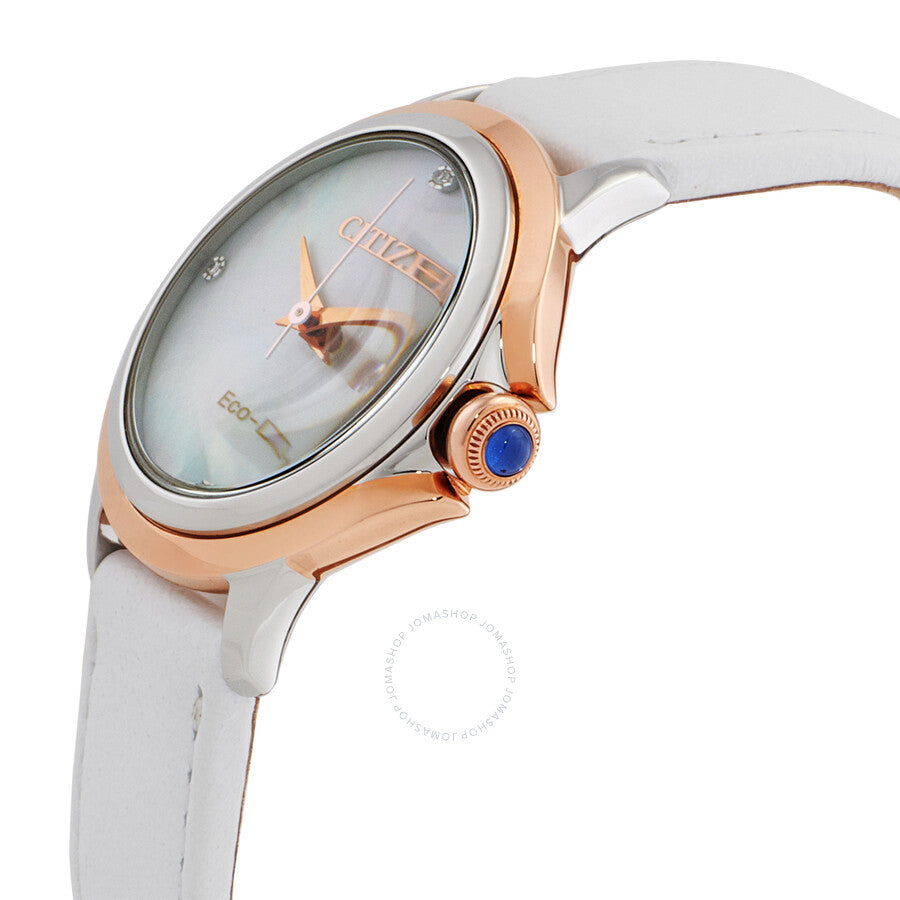 Citizen Ceci Eco-Drive Diamond Mother of Pearl Dial Ladies Watch EM0796-08Y - Dawson Watches #2