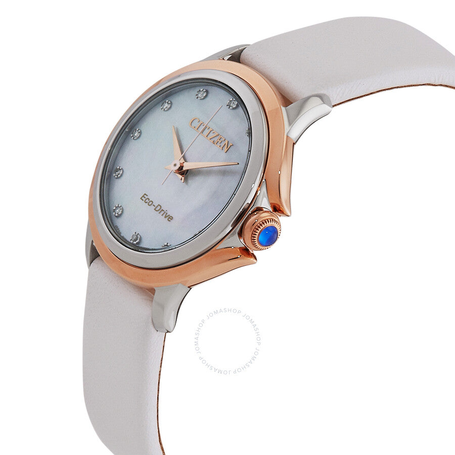 Citizen Ceci Eco-Drive Diamond Mother of Pearl Dial Ladies Watch EM0799-00D - Dawson Watches #2