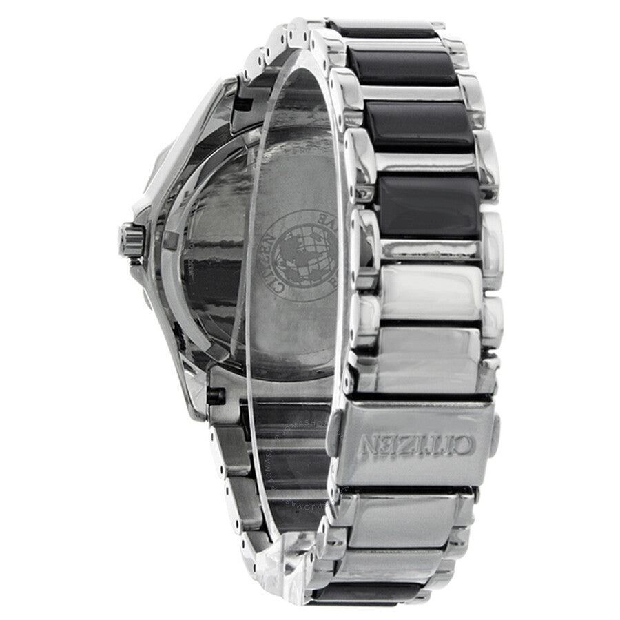 Citizen Ceramic Eco-Drive Diamond Black Dial Steel Black Ceramic Bracelet Ladies Watch EM0031-56E - Dawson Watches #4