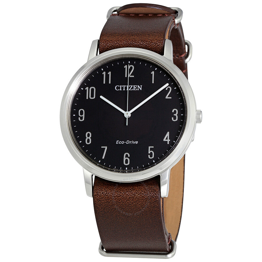 Citizen Chandler Black Dial Brown Leather Men's Watch BJ6500-04E - Dawson Watches