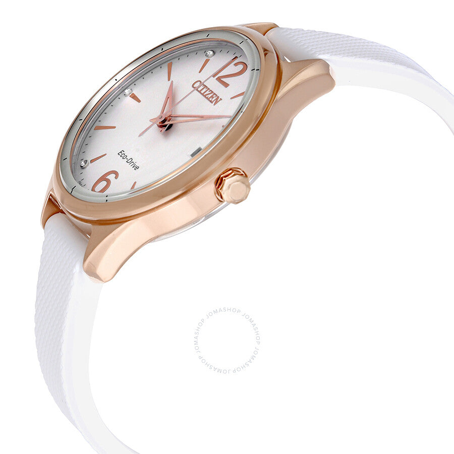 Citizen Chandler Eco-Drive Silver Dial White Silicone Ladies Watch FE6103-00A - Dawson Watches #2