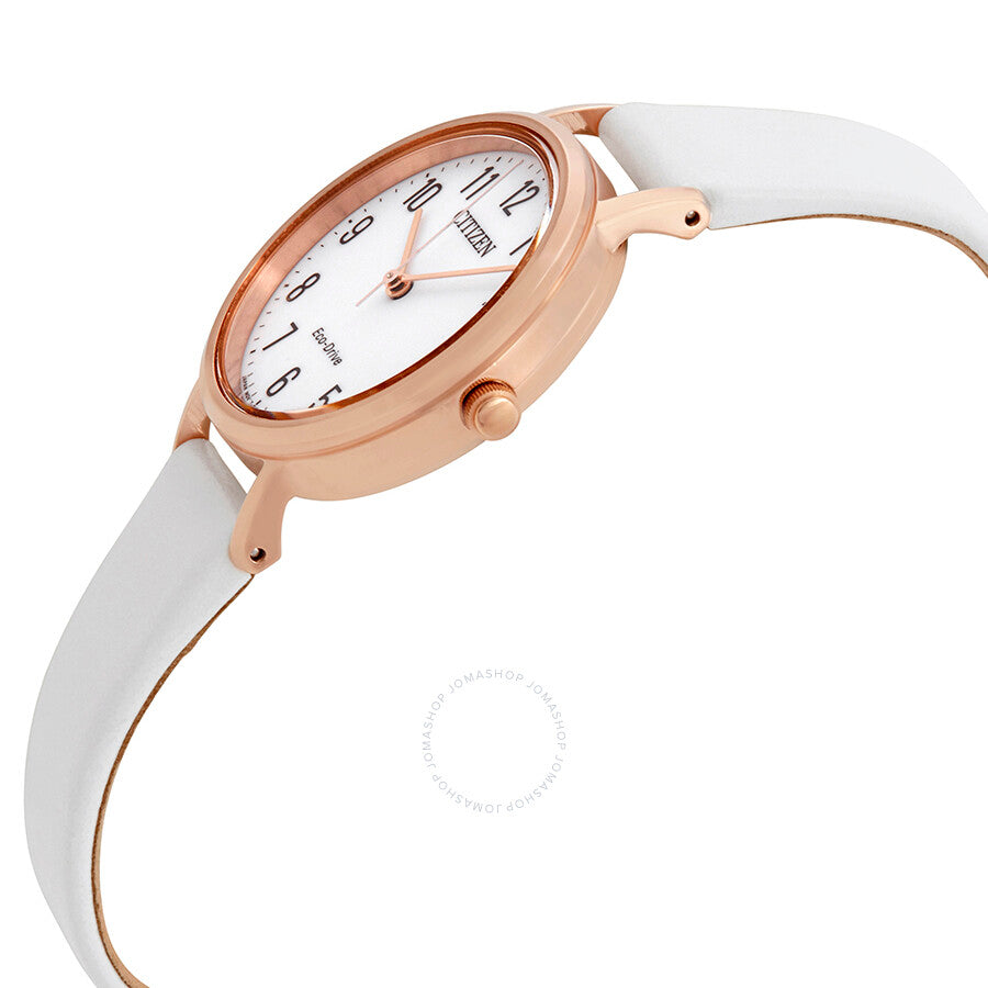 Citizen Chandler White Dial White Leather Ladies Watch EM0573-02A - Dawson Watches #2