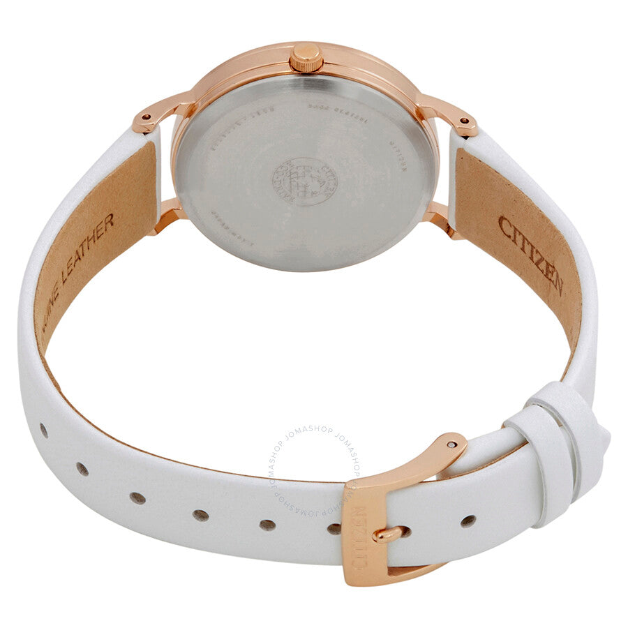 Citizen Chandler White Dial White Leather Ladies Watch EM0573-02A - Dawson Watches #3