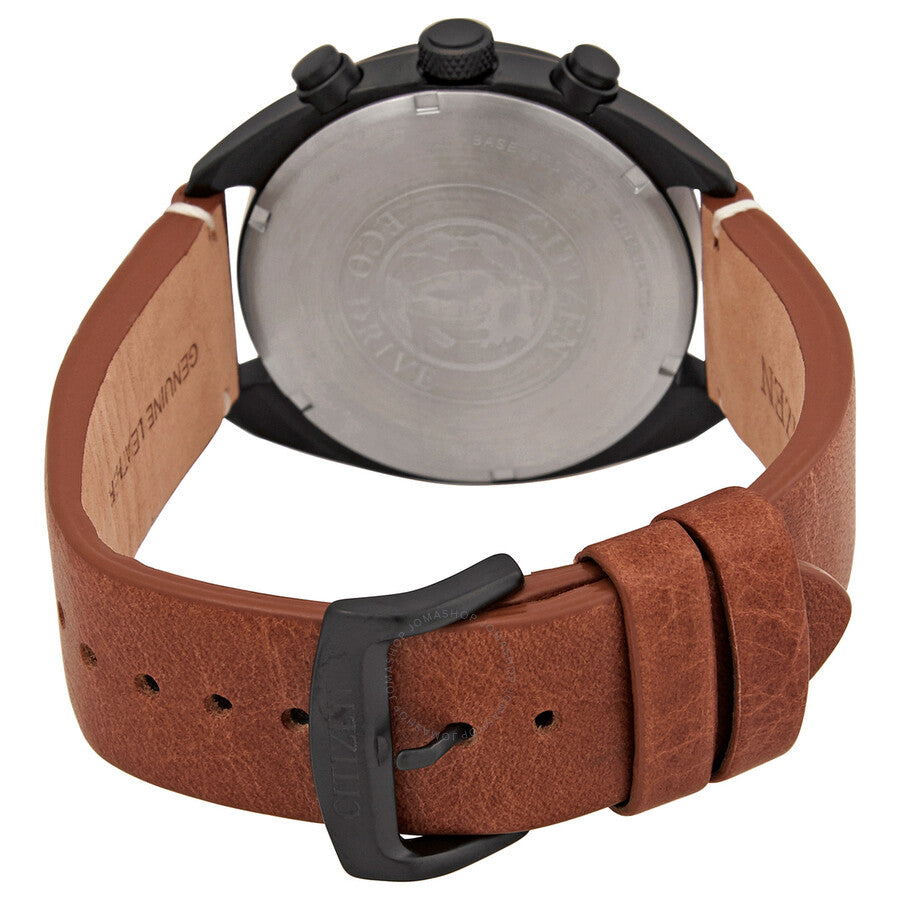 Citizen Chronograph Black Dial Brown Leather Men's Watch CA7045-14E - Dawson Watches #3