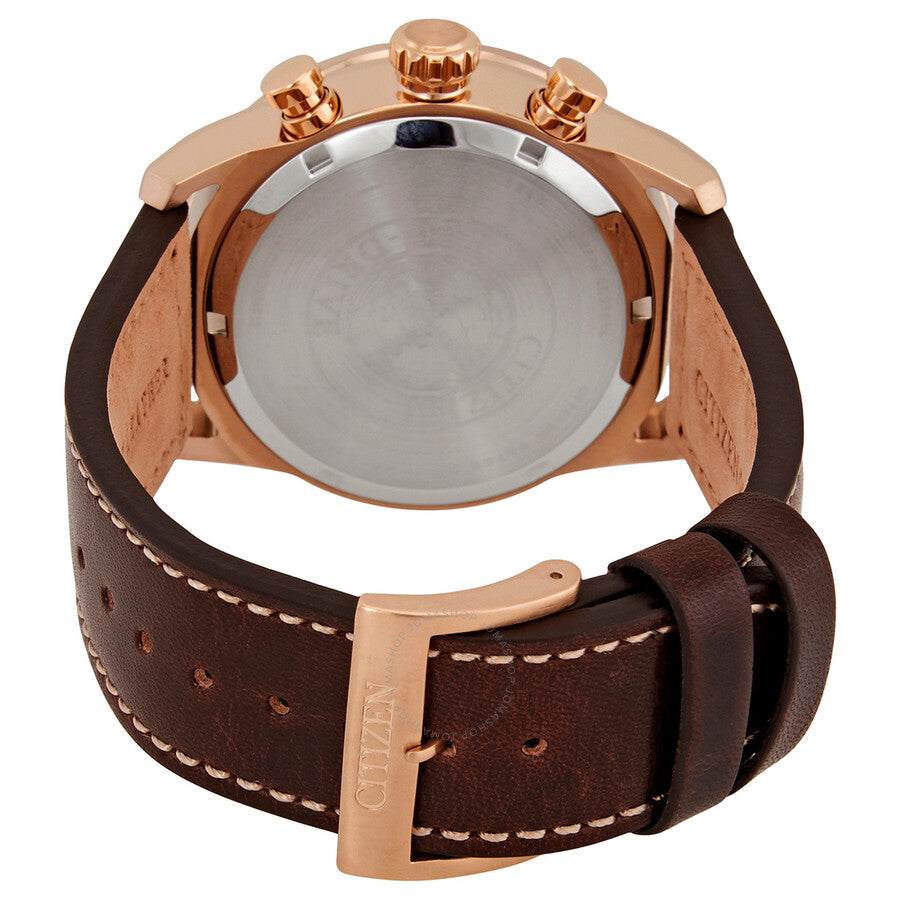 Citizen Chronograph Blue Dial Brown Leather Men's Watch CA4213-26L - Dawson Watches #3