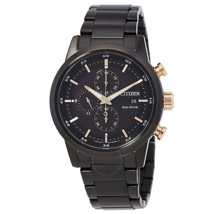 Citizen Chronograph Eco-Drive Black Dial Men's Watch CA0746-85E - The Watches Men & Co