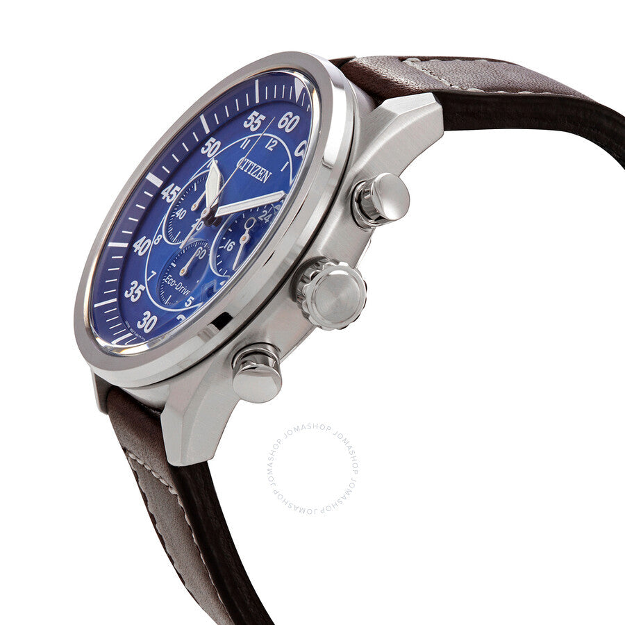 Citizen Chronograph Eco-Drive Blue Dial Brown Leather Men's Watch CA4210-41L - Dawson Watches #2