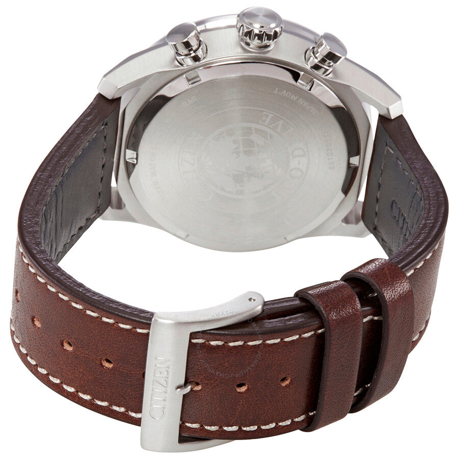 Citizen Chronograph Eco-Drive Blue Dial Brown Leather Men's Watch CA4210-41L - Dawson Watches #3