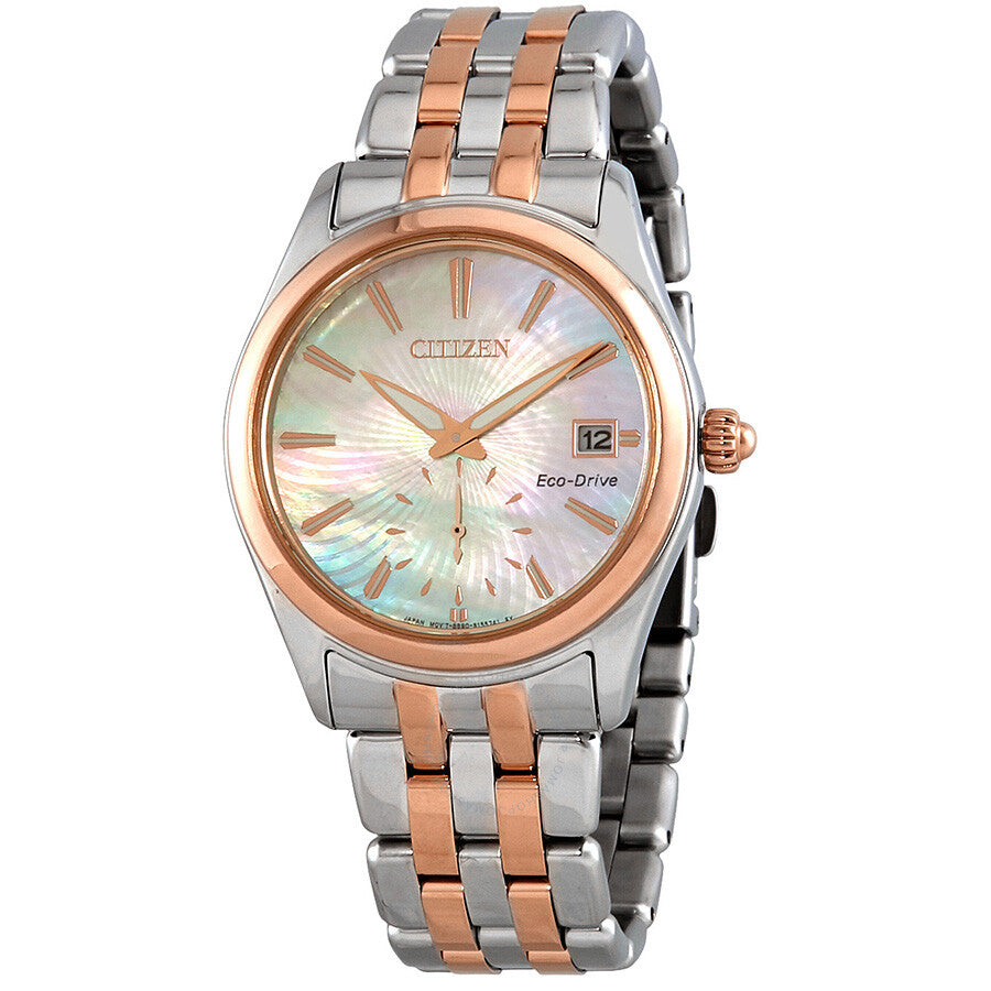 Citizen Corso Light Champagne Mother of Pearl Dial Two-Tone Ladies Watch EV1036-51Y - Dawson Watches