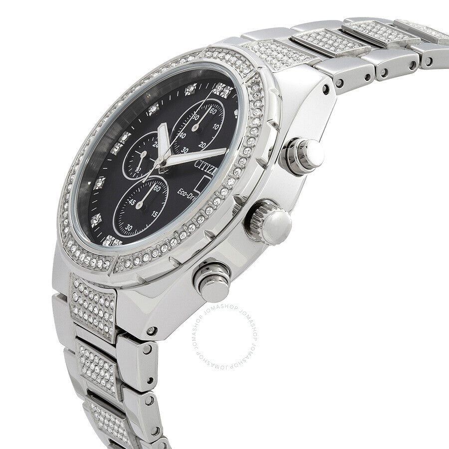 Citizen Crystal Chronograph Eco-Drive Black Dial Men's Watch CA0750-53E - Dawson Watches #2