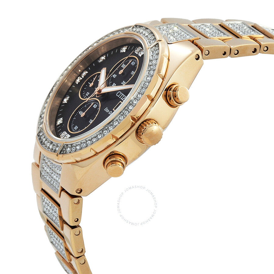 Citizen Crystal Chronograph Eco-Drive Black Dial Men's Watch CA0753-55E - Dawson Watches #2