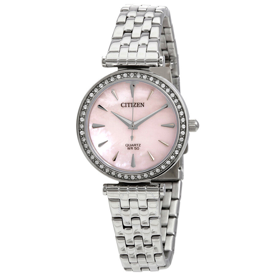Citizen Crystal Pink Mother of Pearl Dial Ladies Watch ER0210-55Y - Dawson Watches