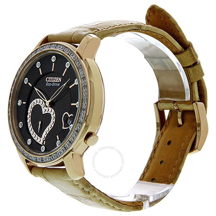 Citizen Desire Eco-Drive Diamond Brown Dial Rose Gold-Tone Ladies Watch EV1003-09X - Dawson Watches #2