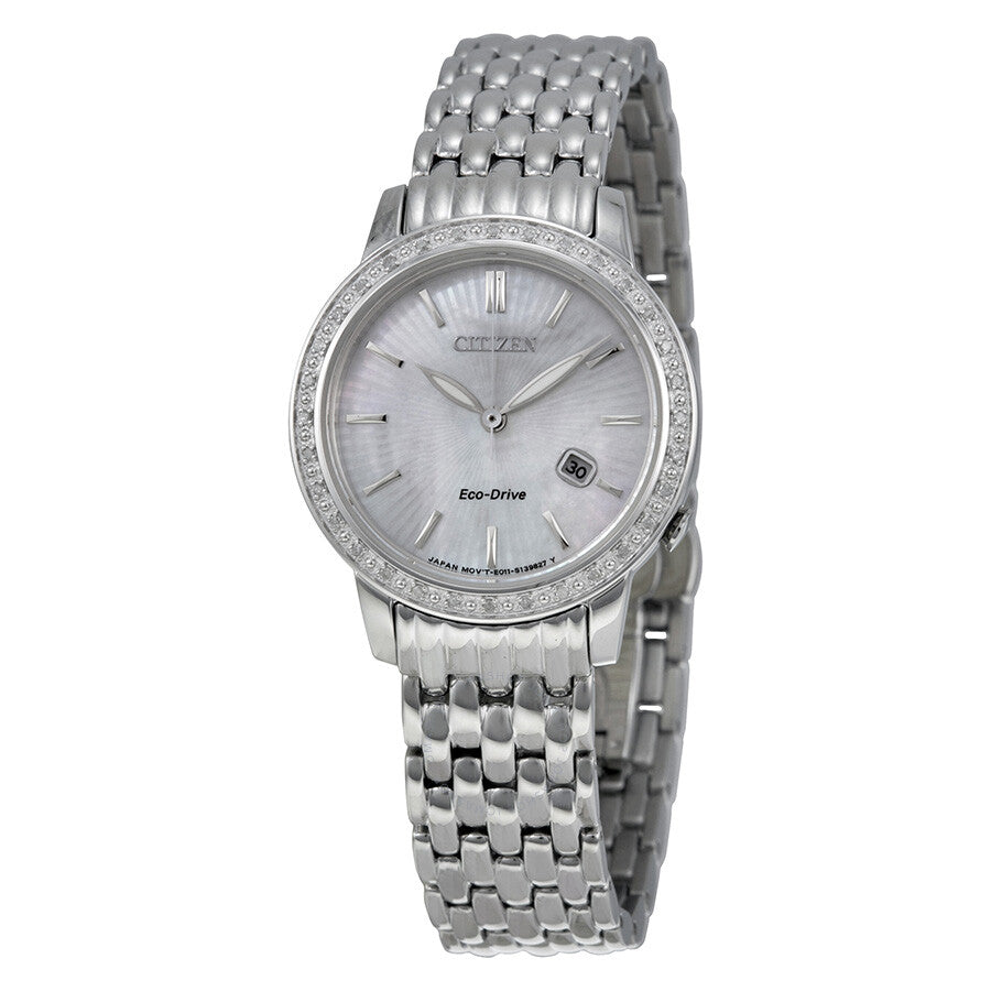 Citizen Diamond Eco-Drive Mother of Pearl Ladies Watch EW2280-58D - Dawson Watches