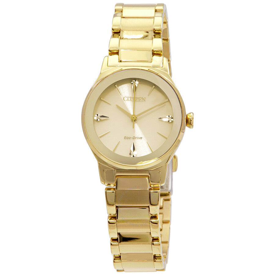 Citizen Diamond Eco-Drive Champagne Dial Ladies Watch EM0732-51P - Dawson Watches