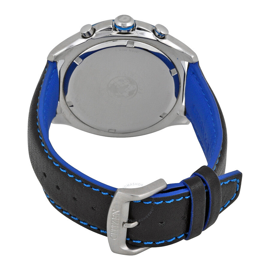 Citizen Drive Blue Dial Chronograph Black Leather Men's Watch AT2180-00L - Dawson Watches #3