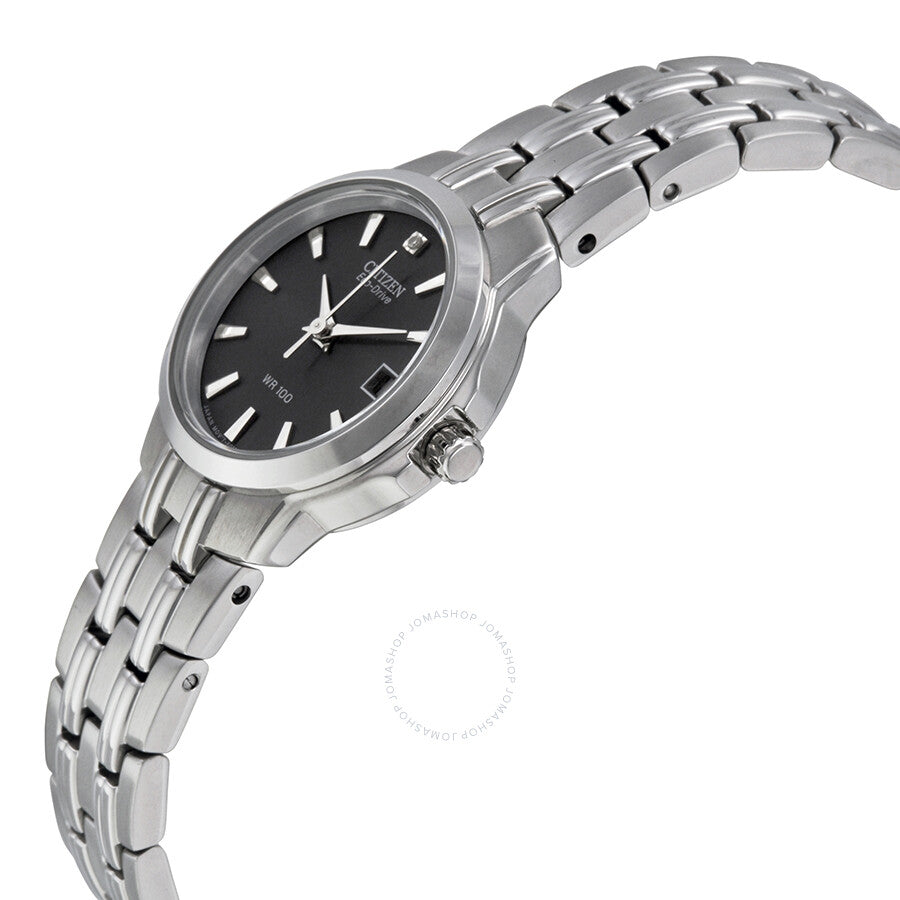 Citizen Eco-Drive Black Dial Stainless Steel Ladies Watch EW1540-54E - Dawson Watches #2