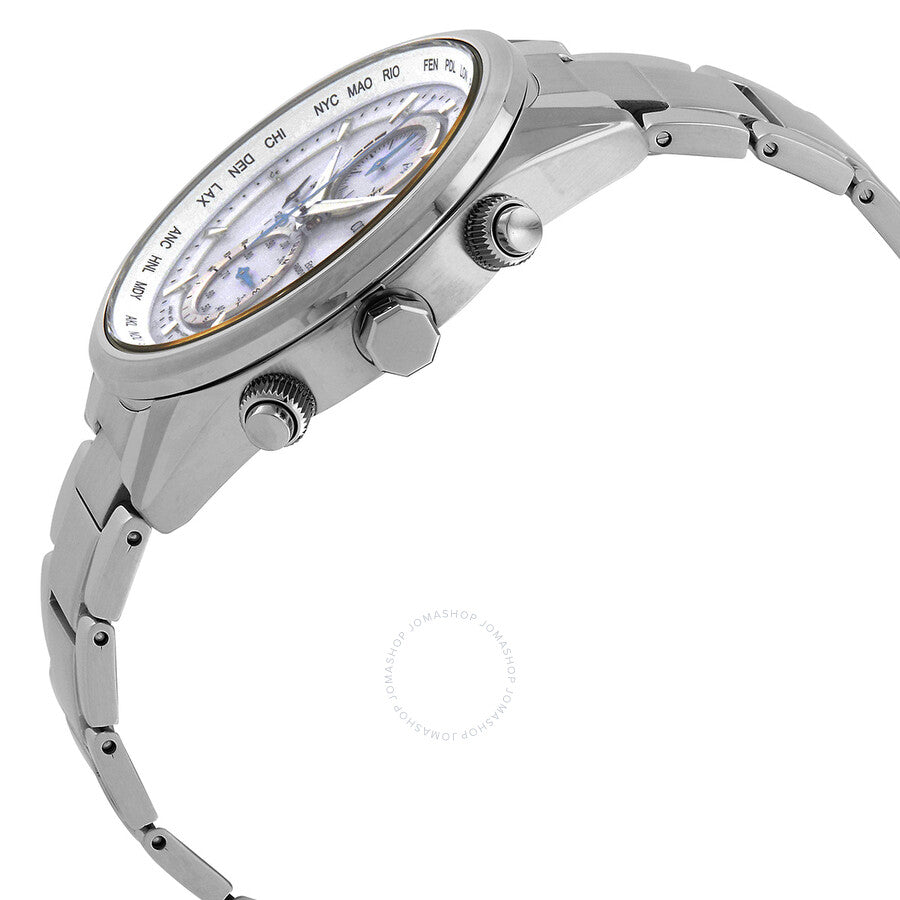 Citizen Eco-Drive Perpetual Alarm World Time Chronograph GMT White Dial Men's Watch AT8260-85A - The Watches Men & Co #2