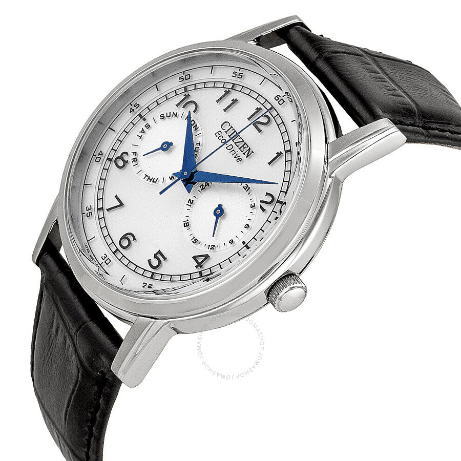 Citizen Eco-Drive Silver Dial Black Leather Men's Watch AO9000-06B - Dawson Watches #2