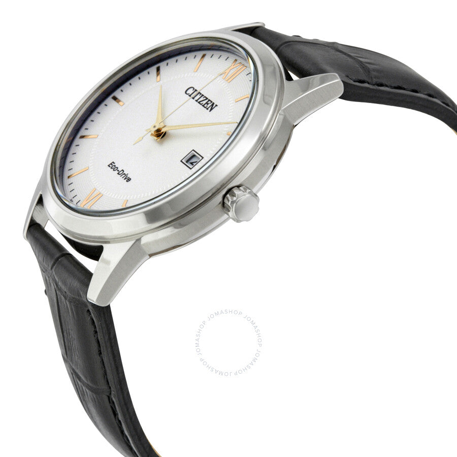 Citizen Eco-Drive Silver Dial Black Leather Men's Watch AW1236-03A - Dawson Watches #2
