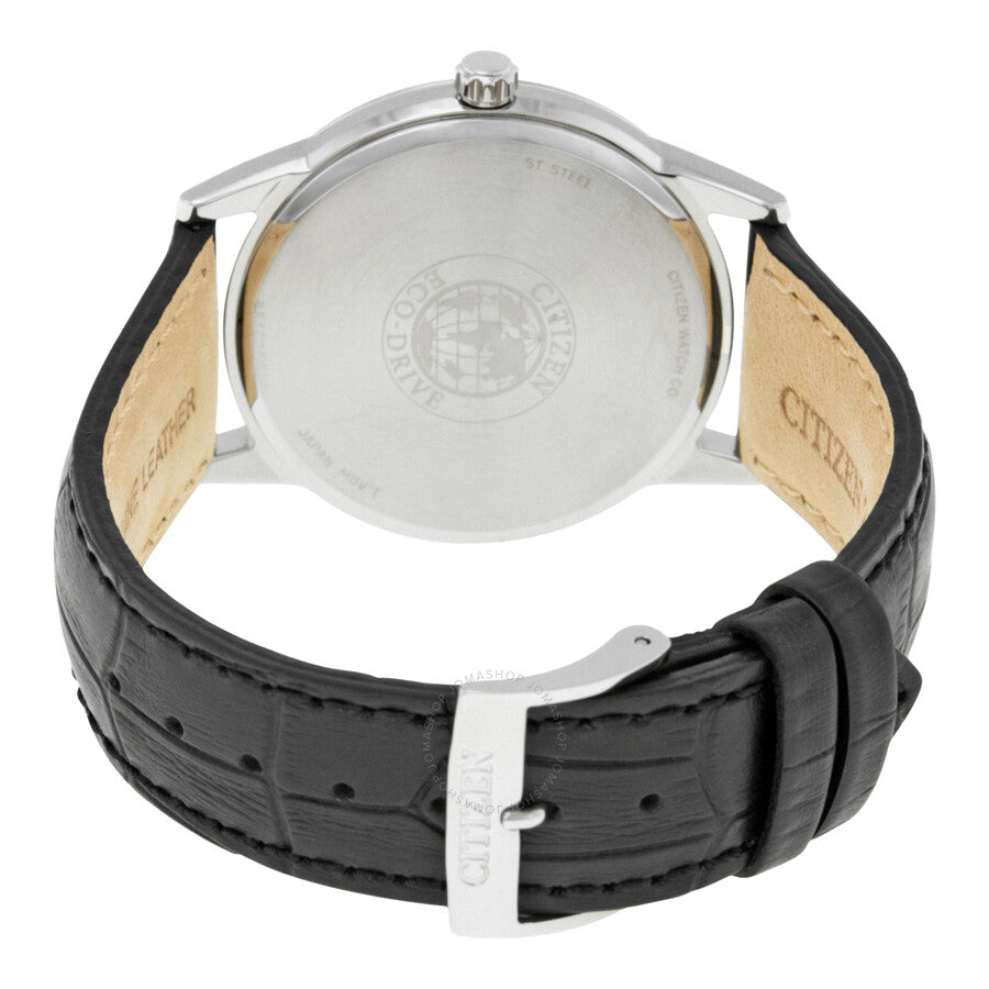 Citizen Eco-Drive Silver Dial Black Leather Men's Watch AW1236-03A - Dawson Watches #3