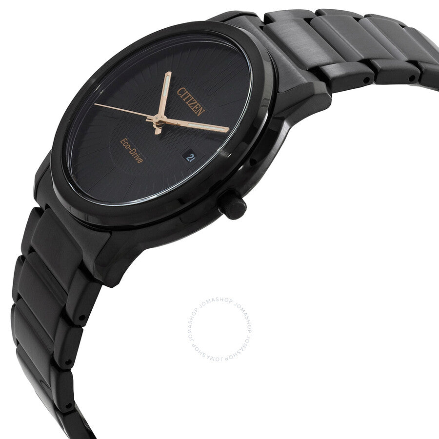 Citizen Eco-Drive Black Dial Stainless Steel Men's Watch AW1217-83E - Dawson Watches #2
