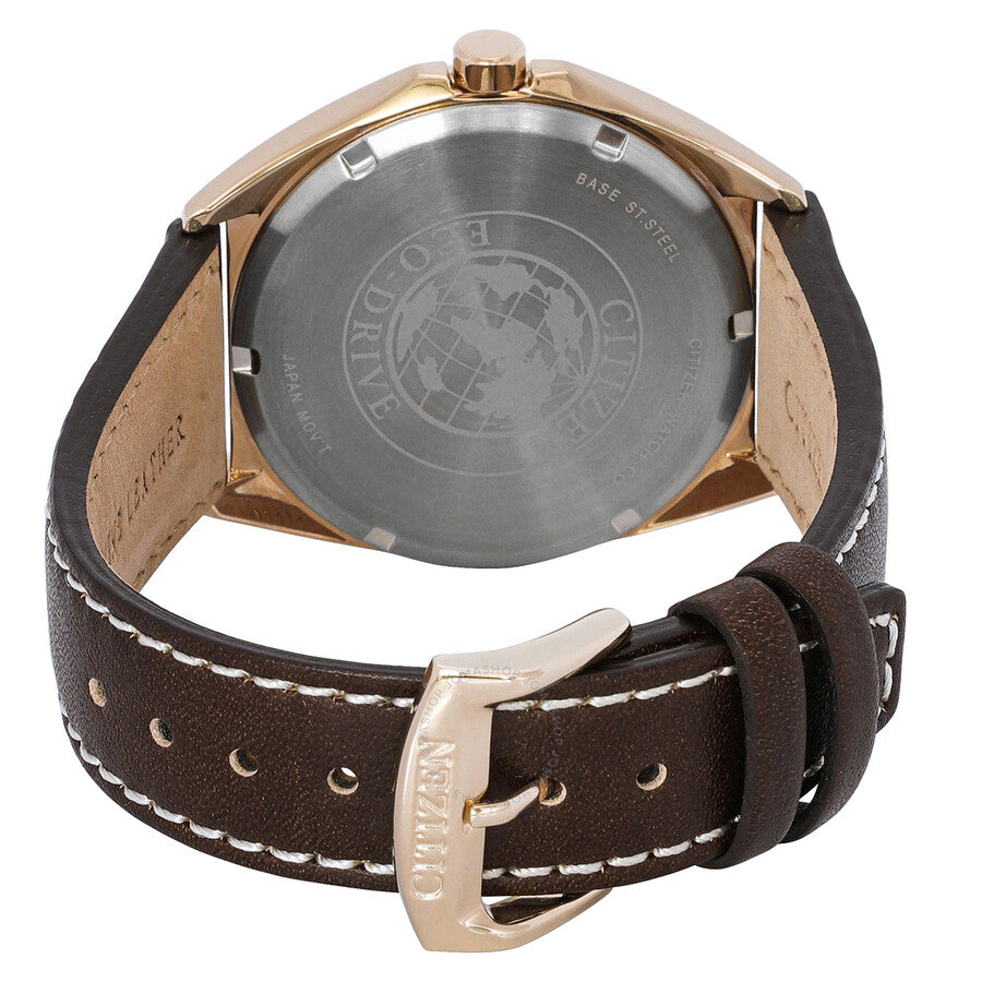Citizen Eco-Drive Blue Dial Brown Leather Men's Watch AW1573-11L - Dawson Watches #3